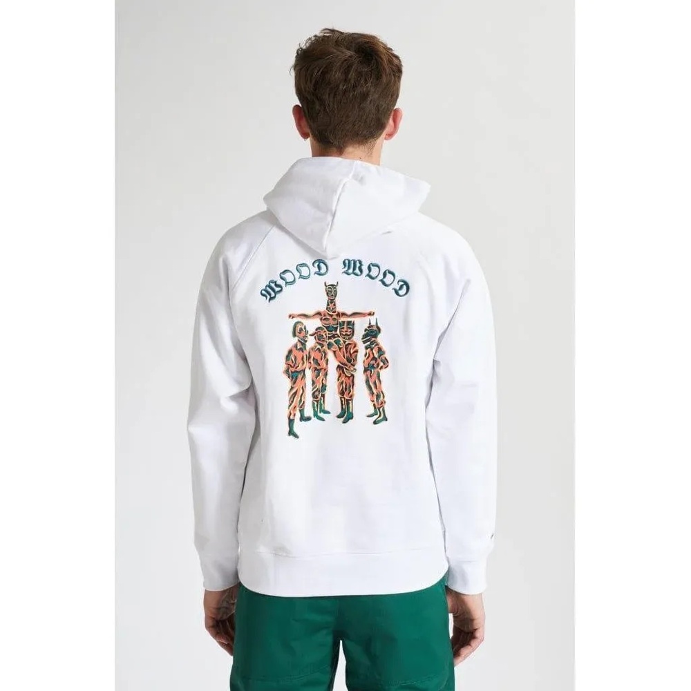 White wood wood embroidered Hoodie for Men ($300new)